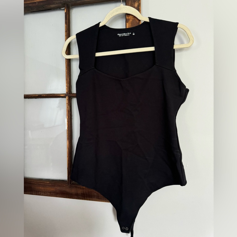 Abercrombie & Fitch black square neck bodysuit. Size Large.